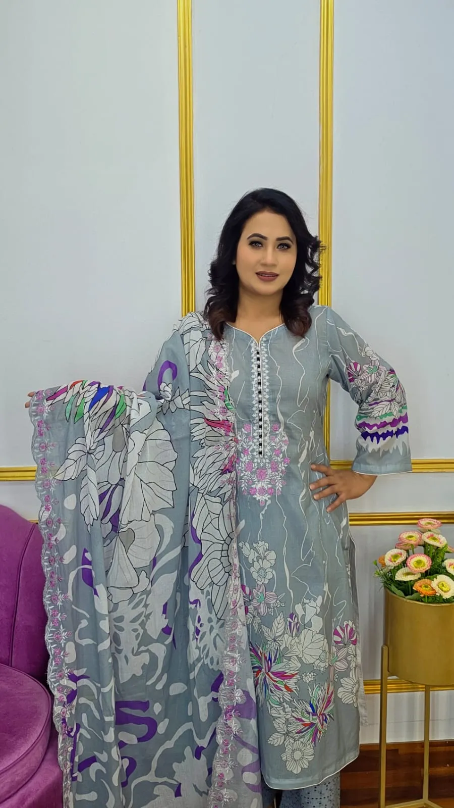 Premium Luxury Cotton Unstitched Three Piece