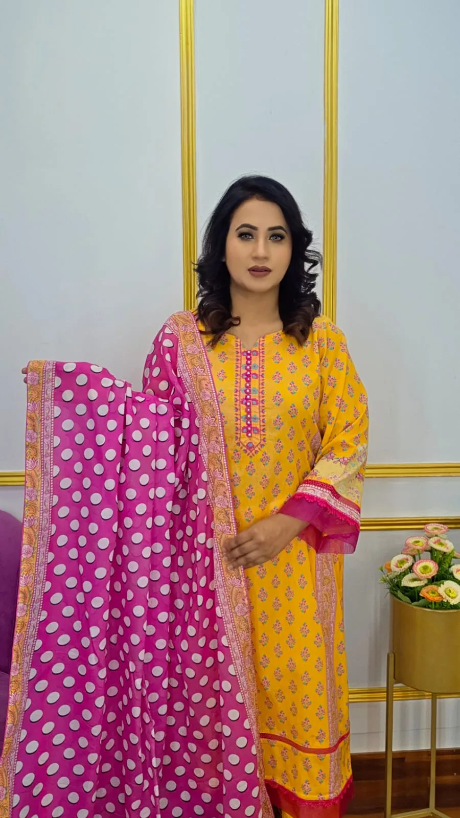 Pure Cotton Ready Three Piece