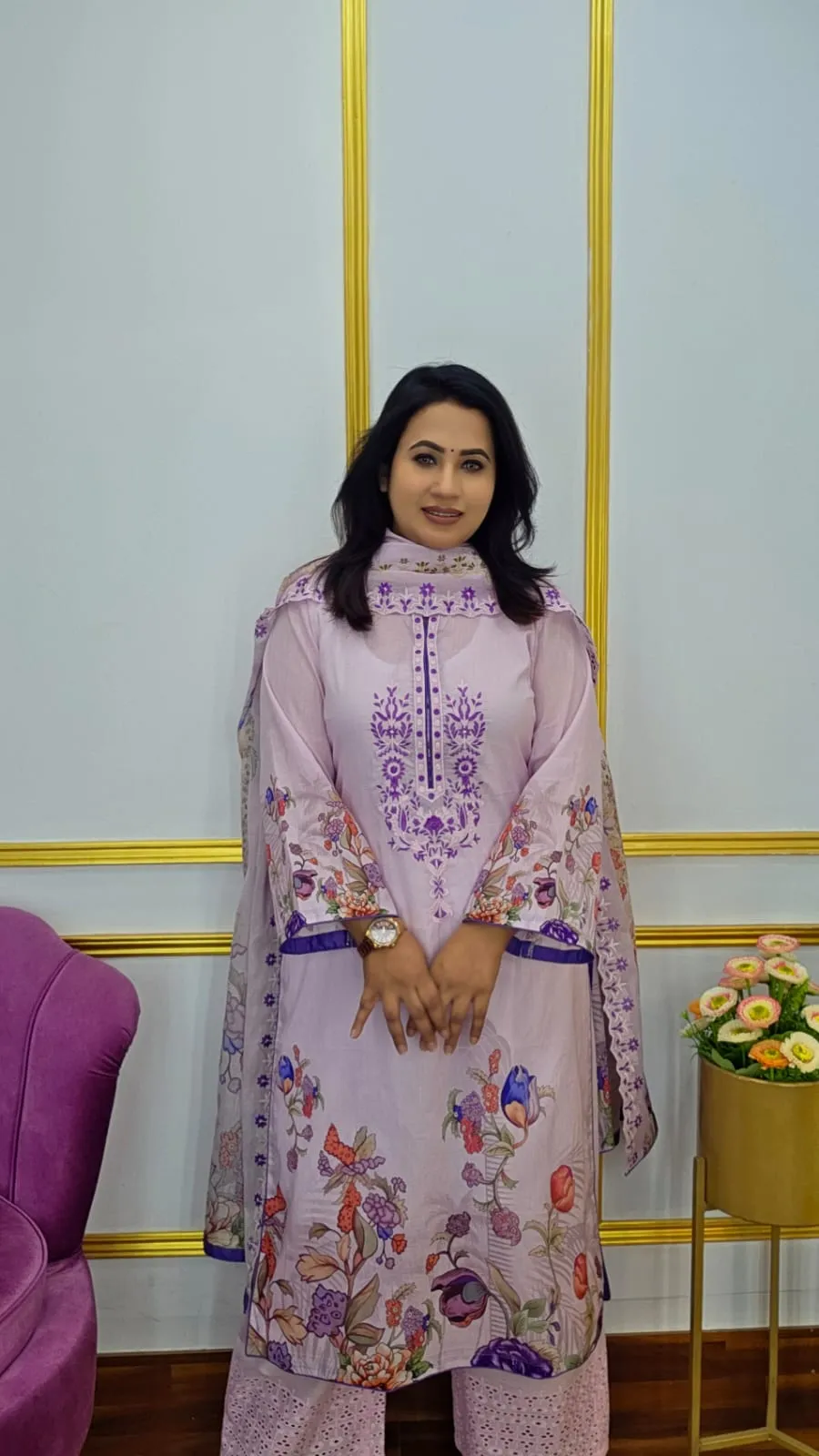 Pure Cotton Unstitched Three Piece