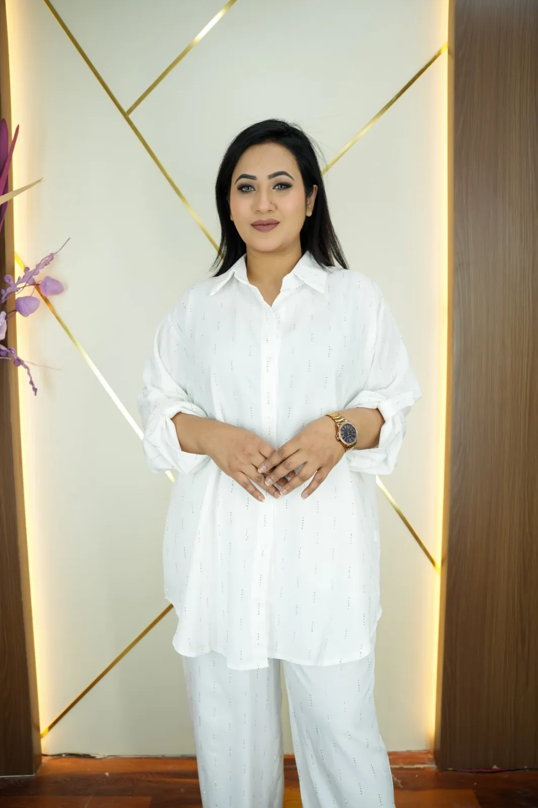 Stylish Thai Imported Georgette Co-Ord Set with Stone Work