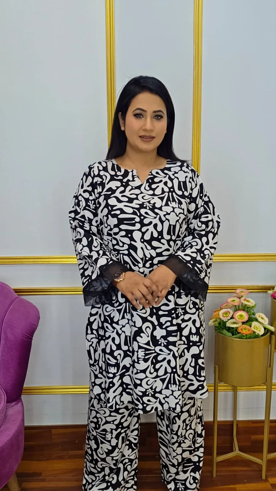 Trendy Imported Linen Co-Ords Set with Lacing