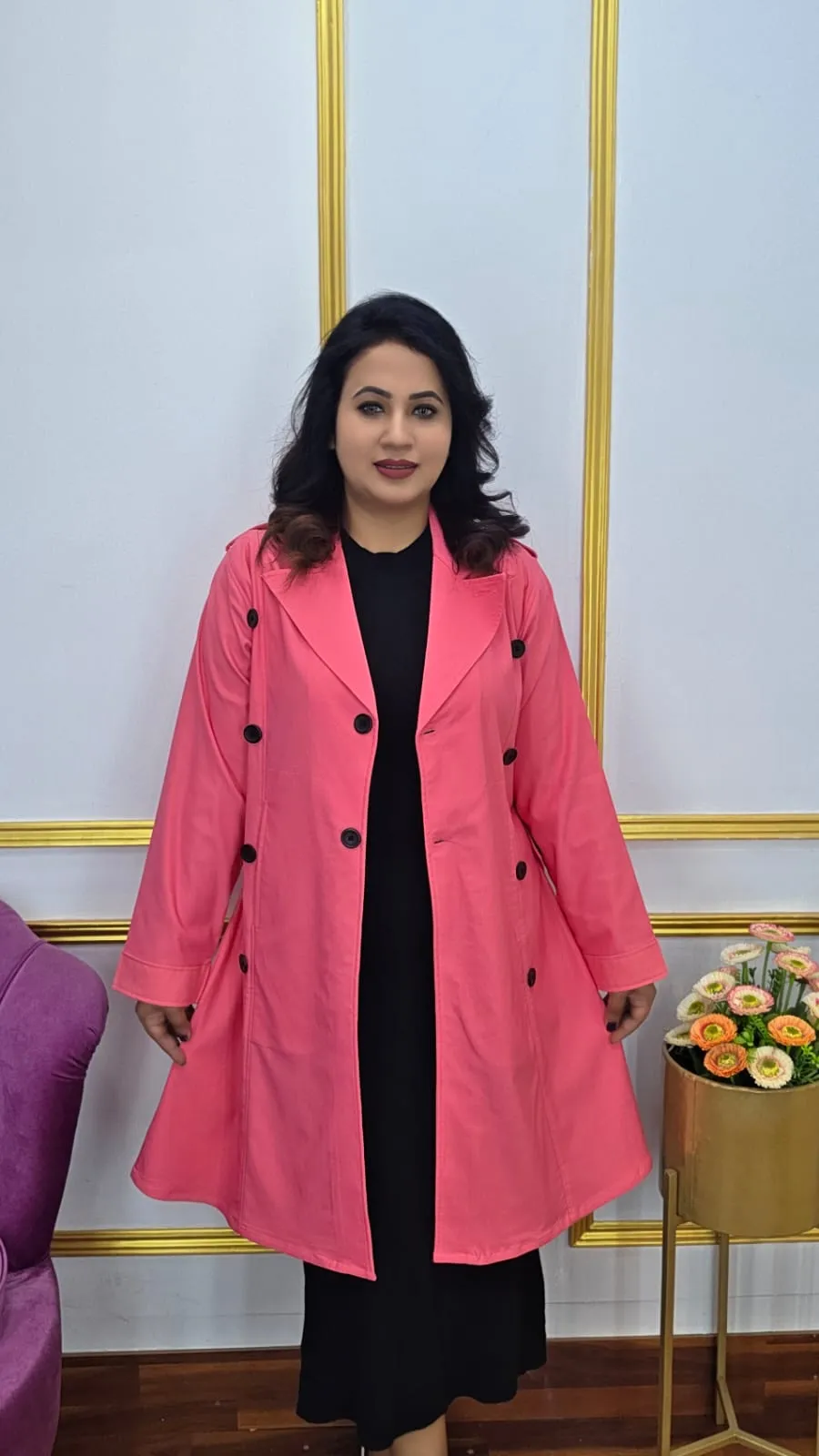 Stylish Women’s Long Blazer with Adjustable Back Belt