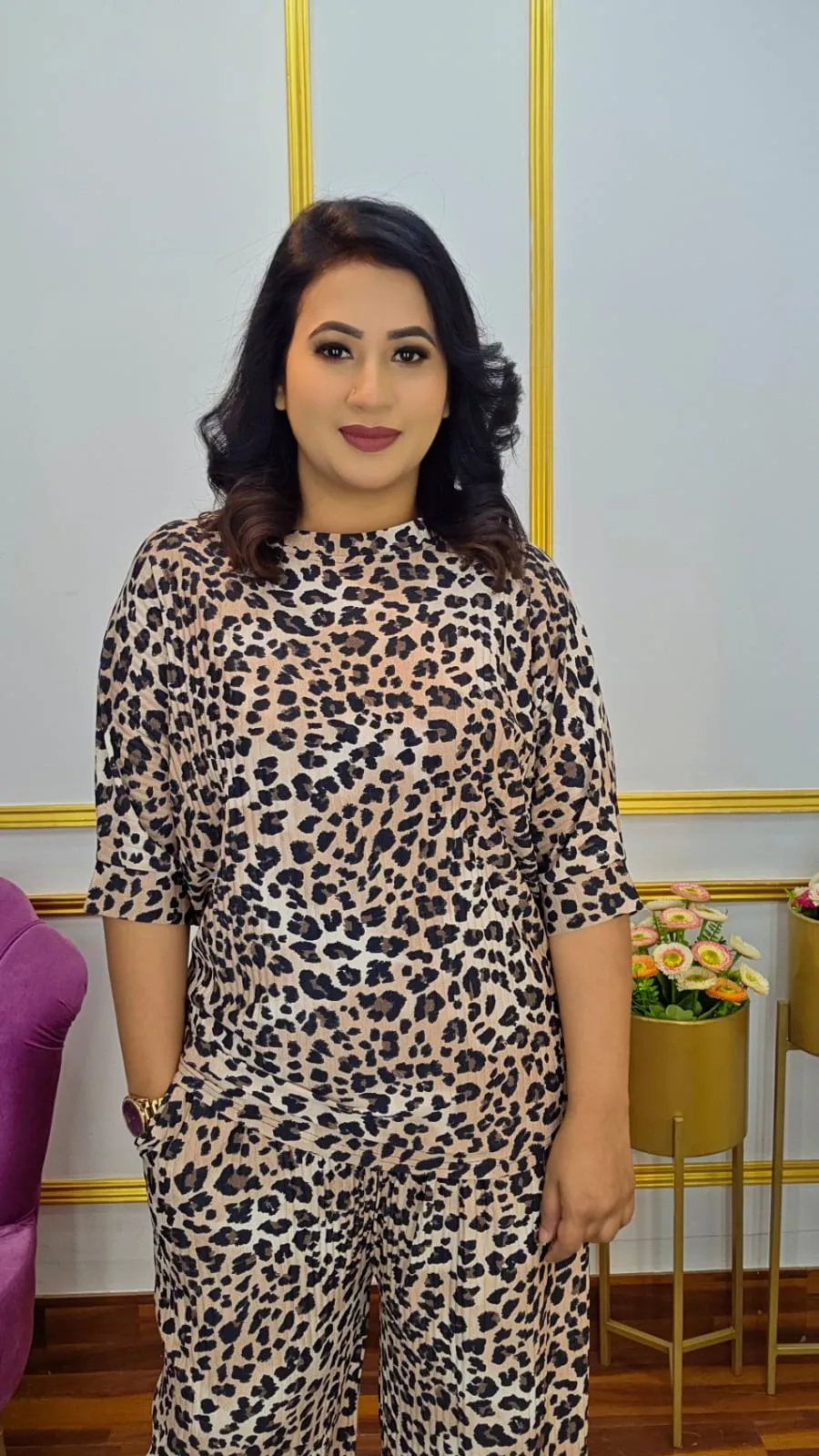 Tiger Print Plus Size Thai Co-ord Set | Shopping Zone BD | Style #HG1999G