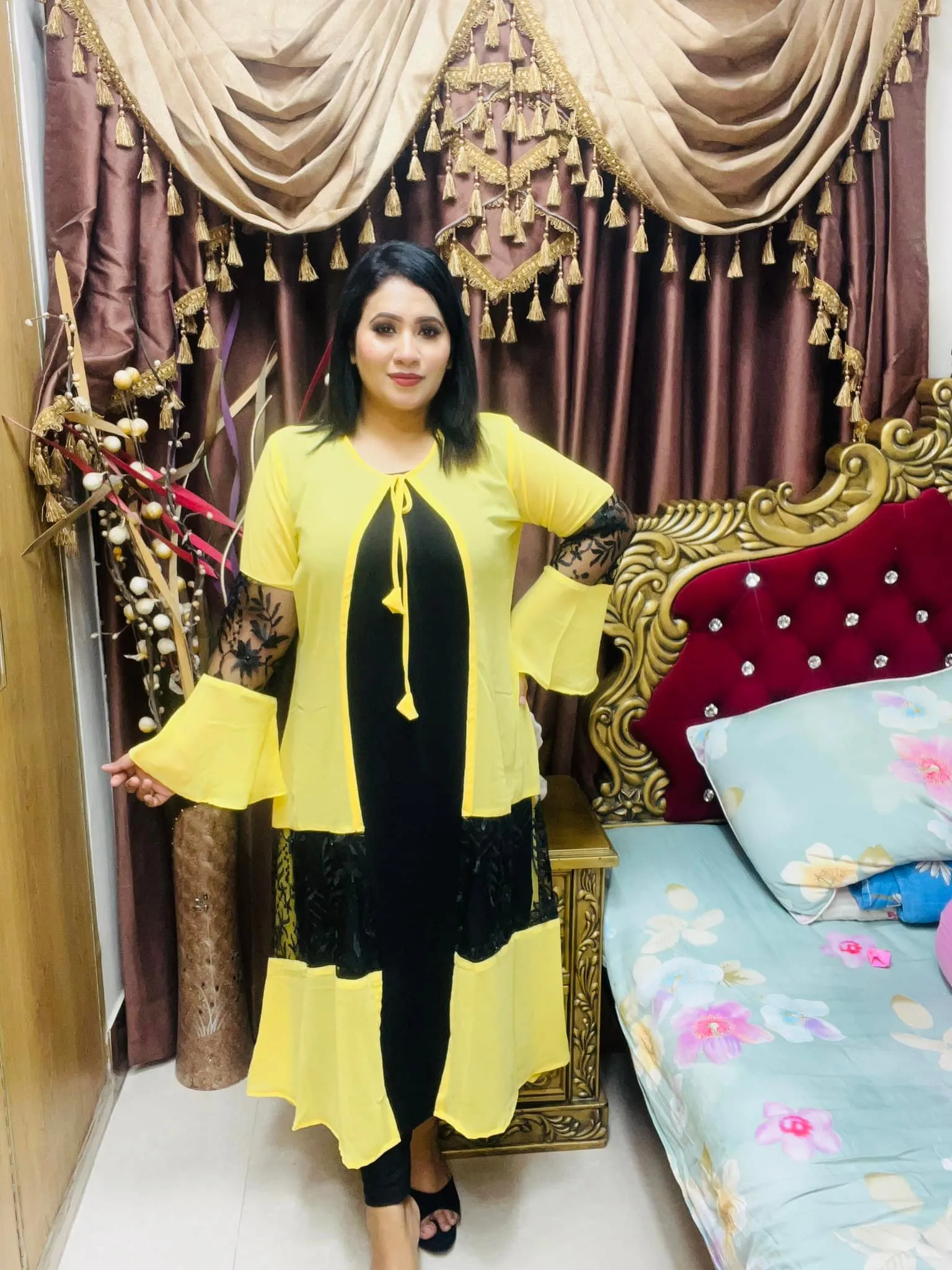 Women’s Shrug Kurti - Georgette Shrug with Lilen Inner